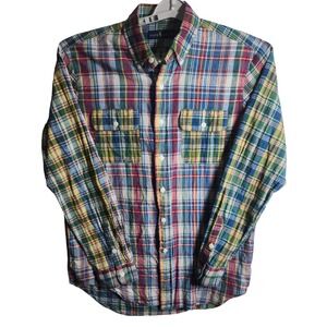 Ralph Lauren Authentic Indian Madras Plaid Button Down Shirt Mens M